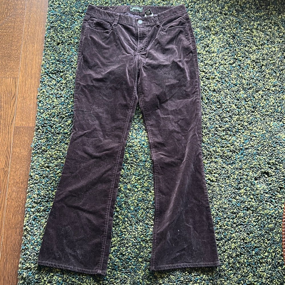 Eddie Bauer Brown Velvet Flared Pants